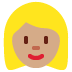 👱🏽‍♀️ woman: medium skin tone, blond hair display on Twitter